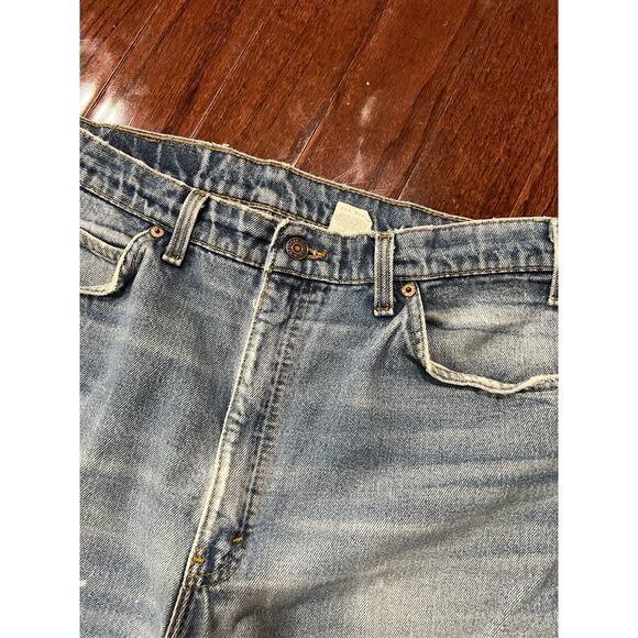 Vintage Levis Cut Off Shorts Mens 38 Blue Jorts Denim Jeans Washed Out Faded 505 - Picture 5 of 14